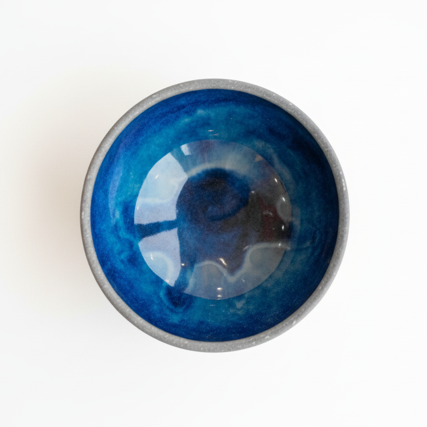 Small Deep Blue Granite Serving Bowl