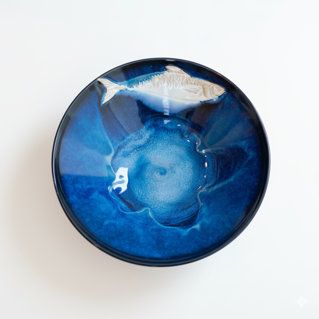 Sgvaffito Wave and Fish Ramen Soup Bowl