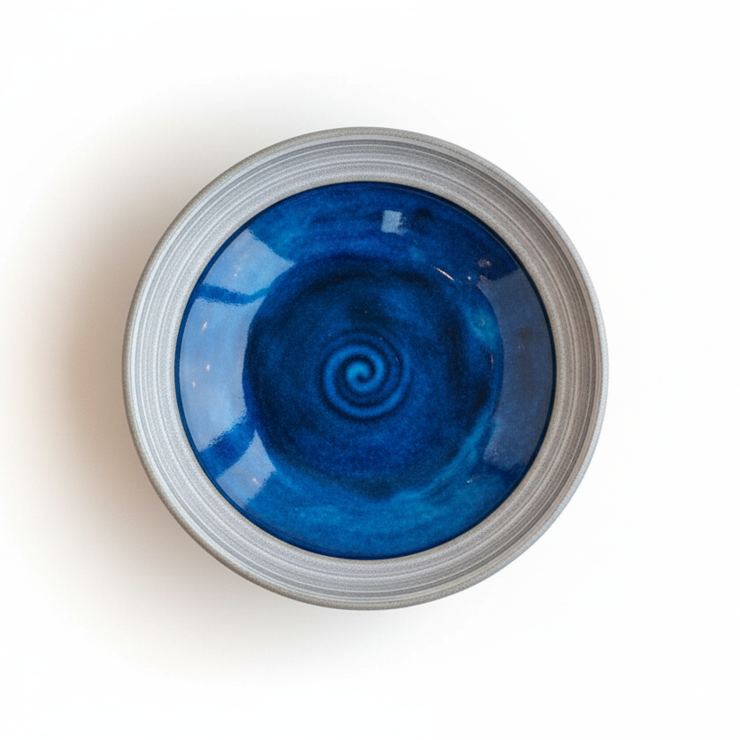 Medium Fractured Ocean Light Granite Bowl