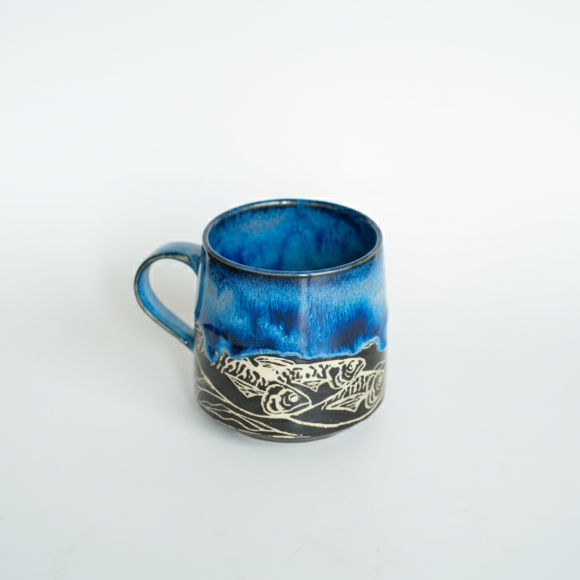 Hand-Carved Fish Mug