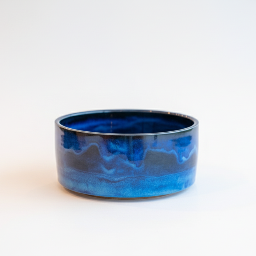 Large Deep Atlantic Blue Serving Bowl
