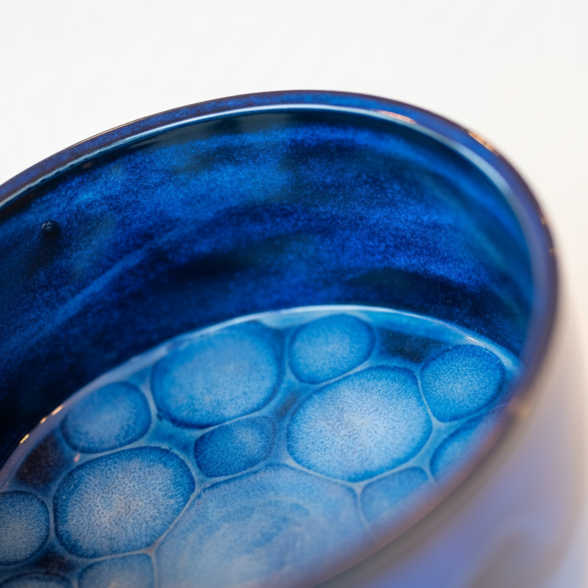 Large Deep Atlantic Blue Serving Bowl