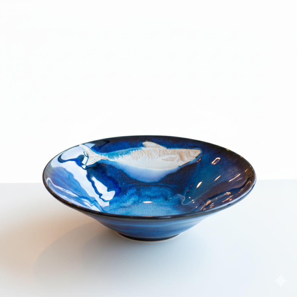 Sgvaffito Wave and Fish Ramen Soup Bowl