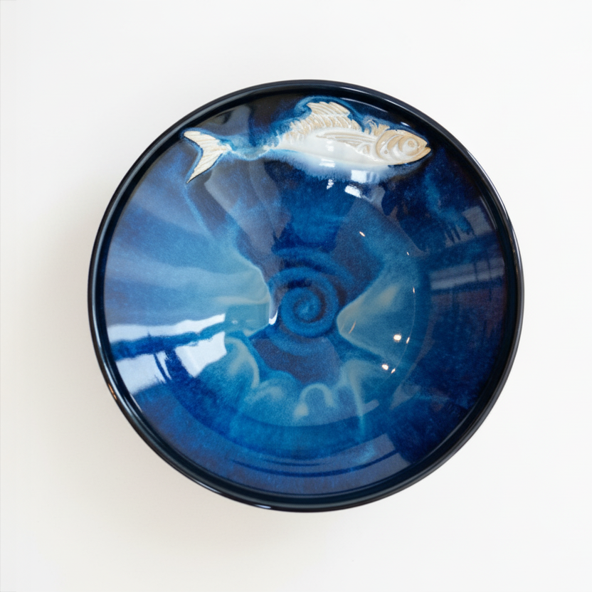 Hand Carved Ramen Soup Bowl