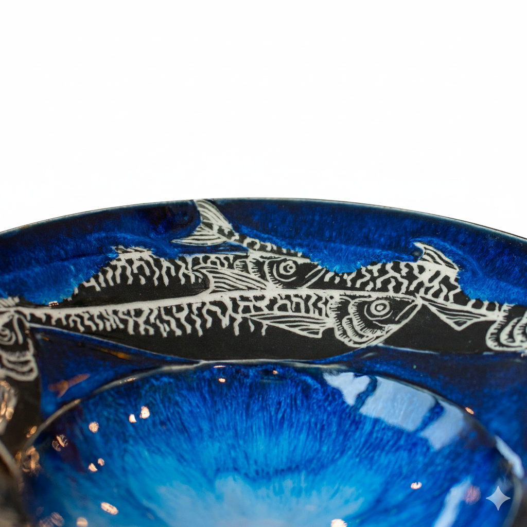 Sgvaffito Wave and Fish Ramen Soup Bowl