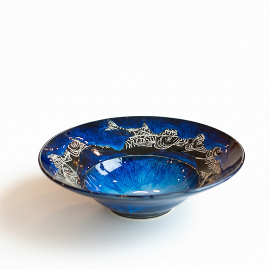 Sgvaffito Wave and Fish Ramen Soup Bowl