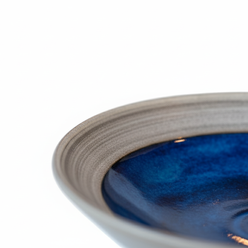 Medium Fractured Ocean Light Granite Bowl