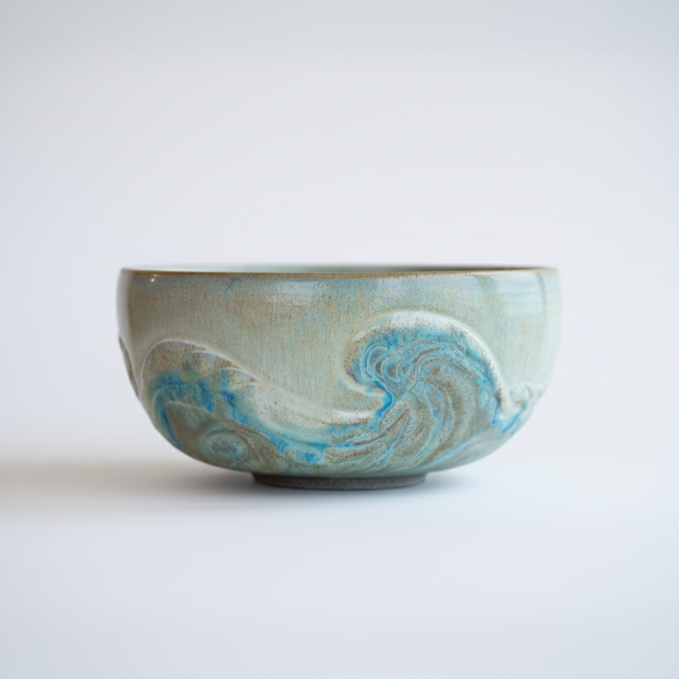 Large Wave Serving Bowl