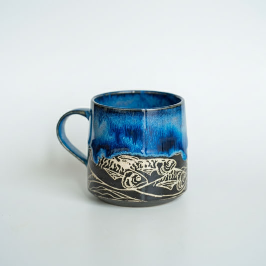 Hand-Carved Fish Mug