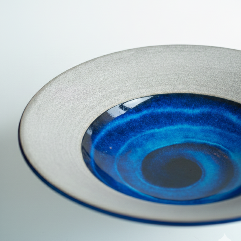 Large Fractured Ocean Light Granite Bowl